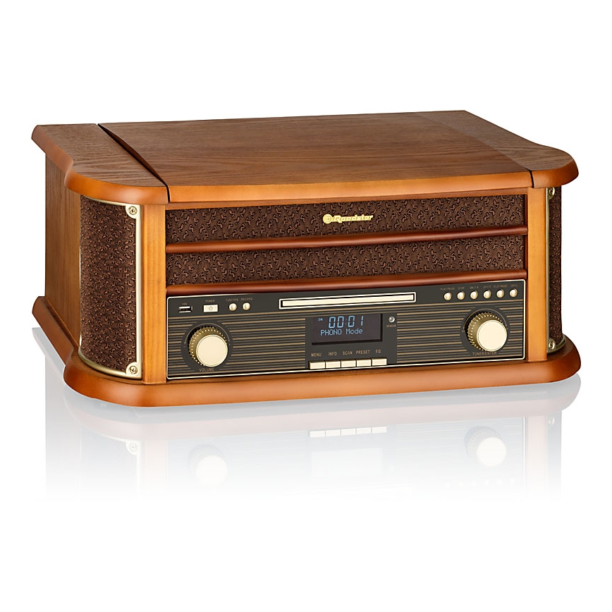 Roadstar HIF-1993D+BT- Hi-Fi cu DAB/DAB+, player de vinil, player CD și player de casete 80W/230V + telecomandă