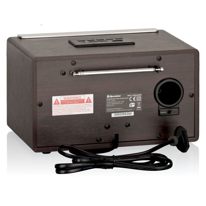Roadstar HRA-1345NUS/WD - Radio FM 16 W/230 V