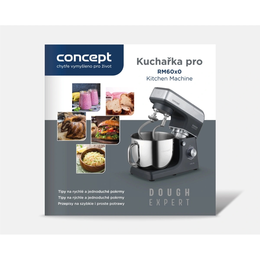 Concept RM6000 - Robot de bucătărie planetar DOUGH EXPERT 1900W/230V antracit/inox