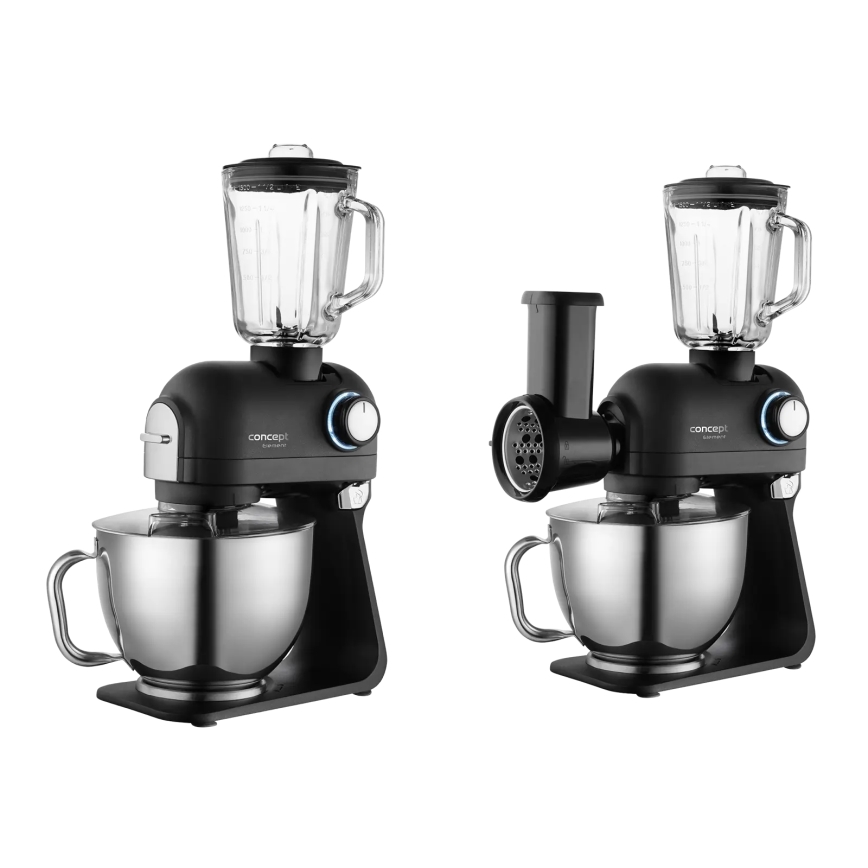 Robot de bucătărie Concept RM8000 cu bol din oțel inoxidabil, 1200 W / 230 V, negru