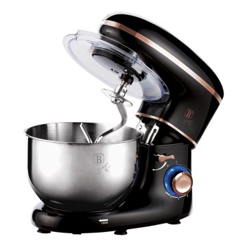 Robot de bucătărie cu bol din oțel inoxidabil 1300W/230V negru/roz-auriu BerlingerHaus