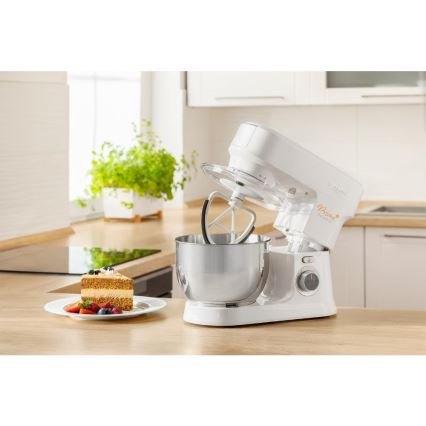 Robot de bucătărie cu castron din oțel inoxidabil Sencor 1000W/230V alb