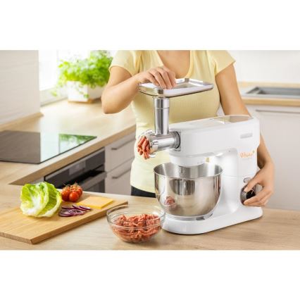 Robot de bucătărie cu castron din oțel inoxidabil Sencor 1000W/230V alb