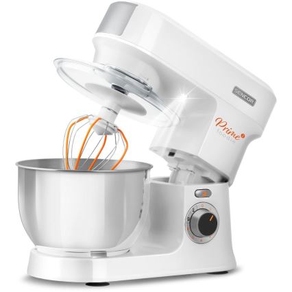 Robot de bucătărie cu castron din oțel inoxidabil Sencor 1000W/230V alb