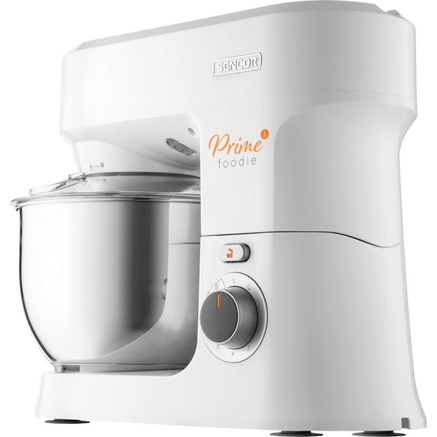 Robot de bucătărie cu castron din oțel inoxidabil Sencor 1000W/230V alb