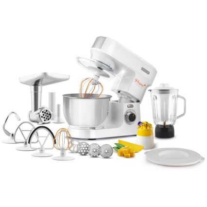 Robot de bucătărie cu castron din oțel inoxidabil Sencor 1000W/230V alb