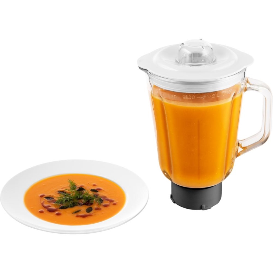 Robot de bucătărie cu castron din oțel inoxidabil Sencor 1000W/230V alb