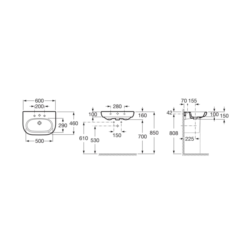 Roca A327242000 - Lavoar suspendat MERIDIAN 60x46 cm ceramică/alb