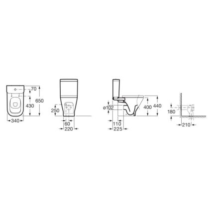 Roca A342477000 - vas WC GAP, ceramic, alb