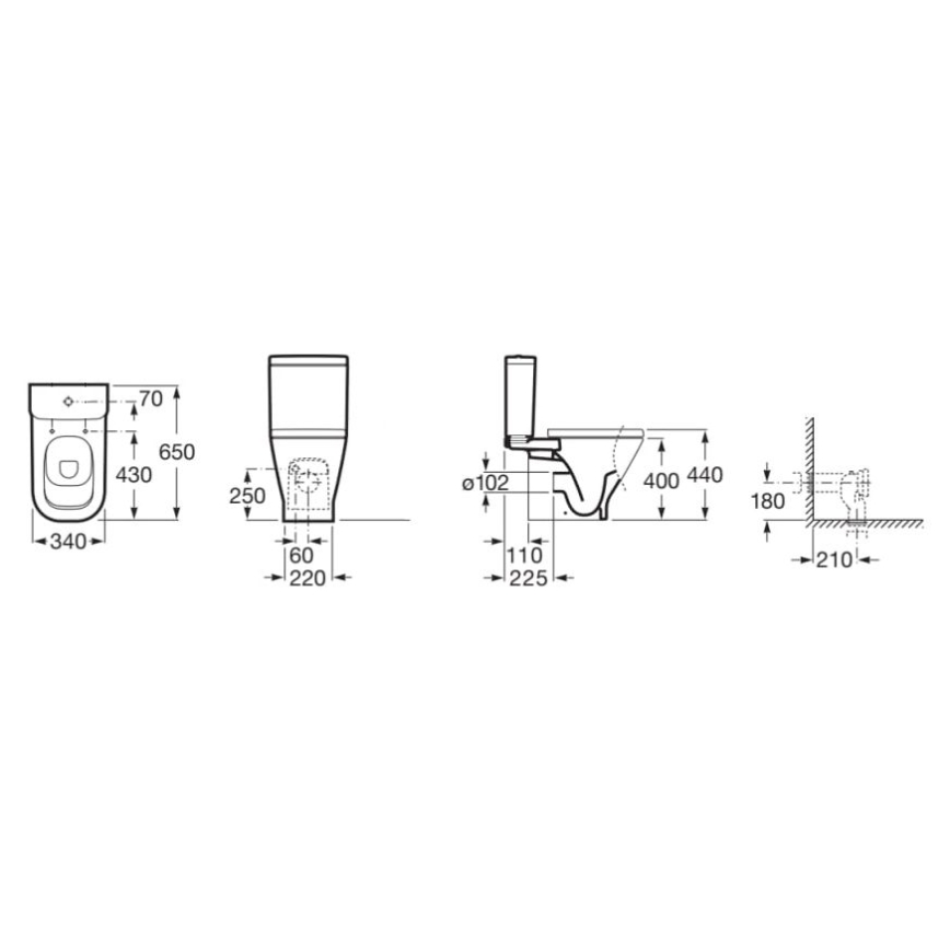Roca A342477000 - vas WC GAP, ceramic, alb