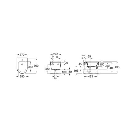 Roca A357525000 - bideu suspendat INSPIRA ceramică/albă