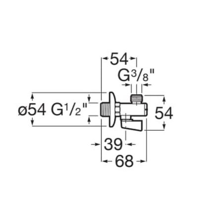 Roca A525168200 - Ventil unghiular AQUA, crom lucios