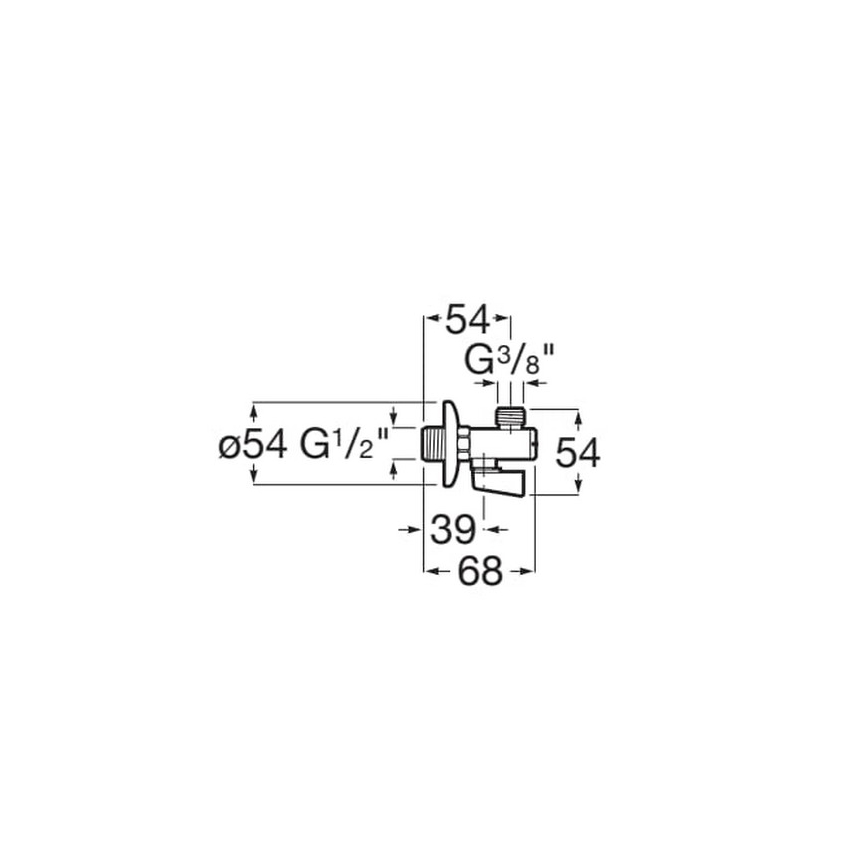 Roca A525168200 - Ventil unghiular AQUA, crom lucios
