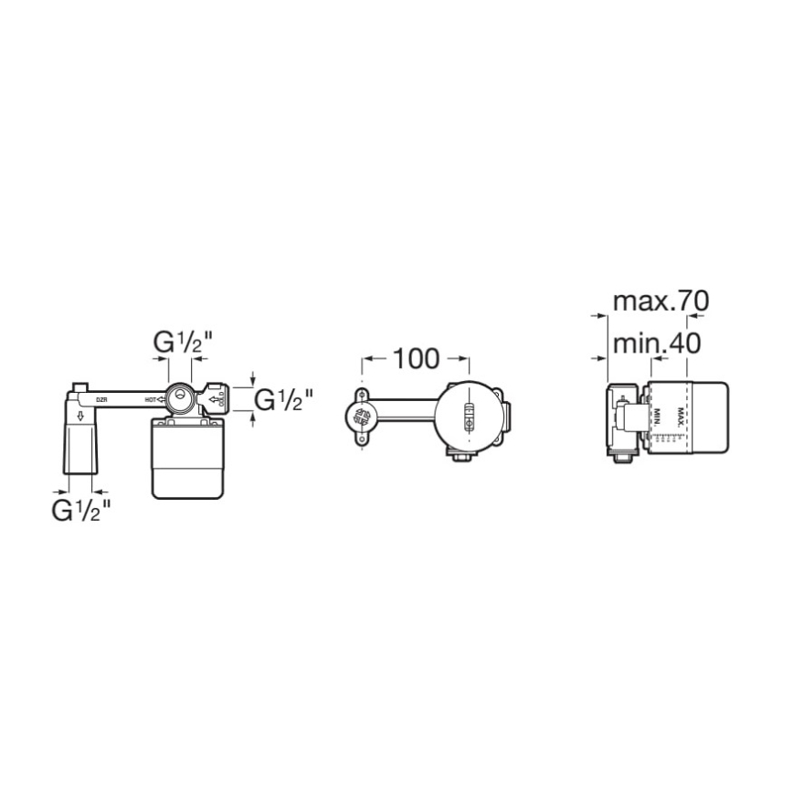 Roca A525220603 - Corp de montaj pentru baterii încastrate