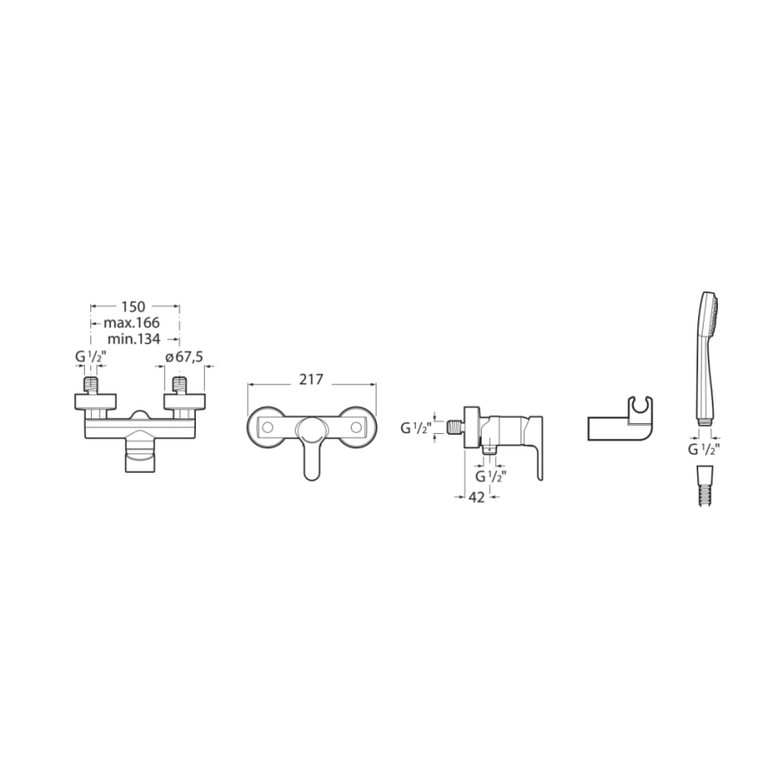 Roca A5A2009C02 - Set de duș cu baterie L20, crom lucios