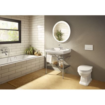 Roca A5A3A4BC00 - Baterie pentru lavoar + ventil de scurgere cu preaplin CARMEN RETRO 17,8 cm crom lucios