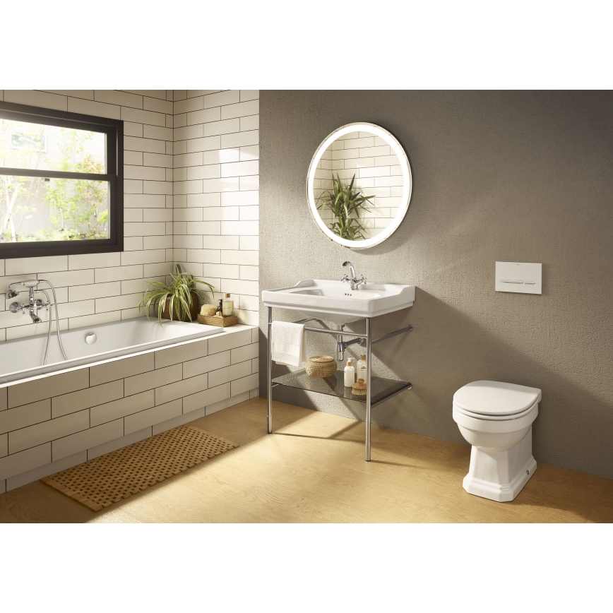 Roca A5A3A4BC00 - Baterie pentru lavoar + ventil de scurgere cu preaplin CARMEN RETRO 17,8 cm crom lucios
