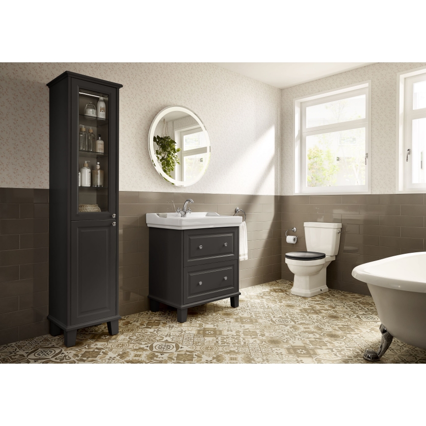 Roca A5A3A4BC00 - Baterie pentru lavoar + ventil de scurgere cu preaplin CARMEN RETRO 17,8 cm crom lucios