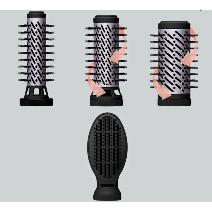 Rowenta - Perie rotativă cu aer cald BRUSH ACTIV 1000W/230V negru