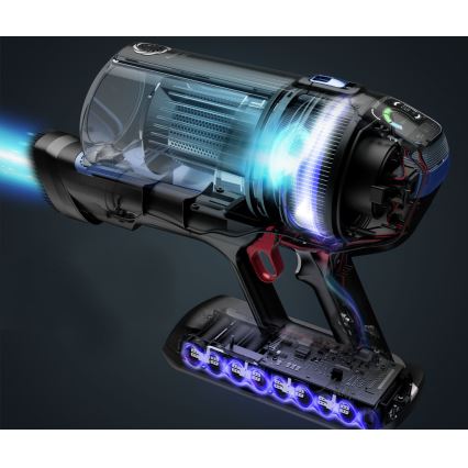 Rowenta - Aspirator vertical cu mop X-FORCE FLEX ANIMAL AQUA AUTO 3în1 480W/32,4V 2500 mAh albastru