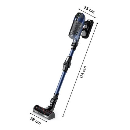Rowenta - Aspirator vertical cu mop X-FORCE FLEX ANIMAL AQUA AUTO 3în1 480W/32,4V 2500 mAh albastru