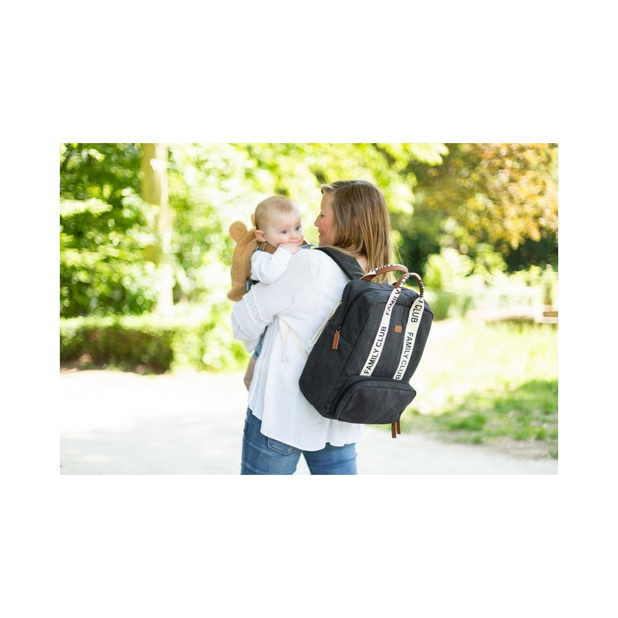 Rucsac de înfășat Childhome FAMILY CLUB negru