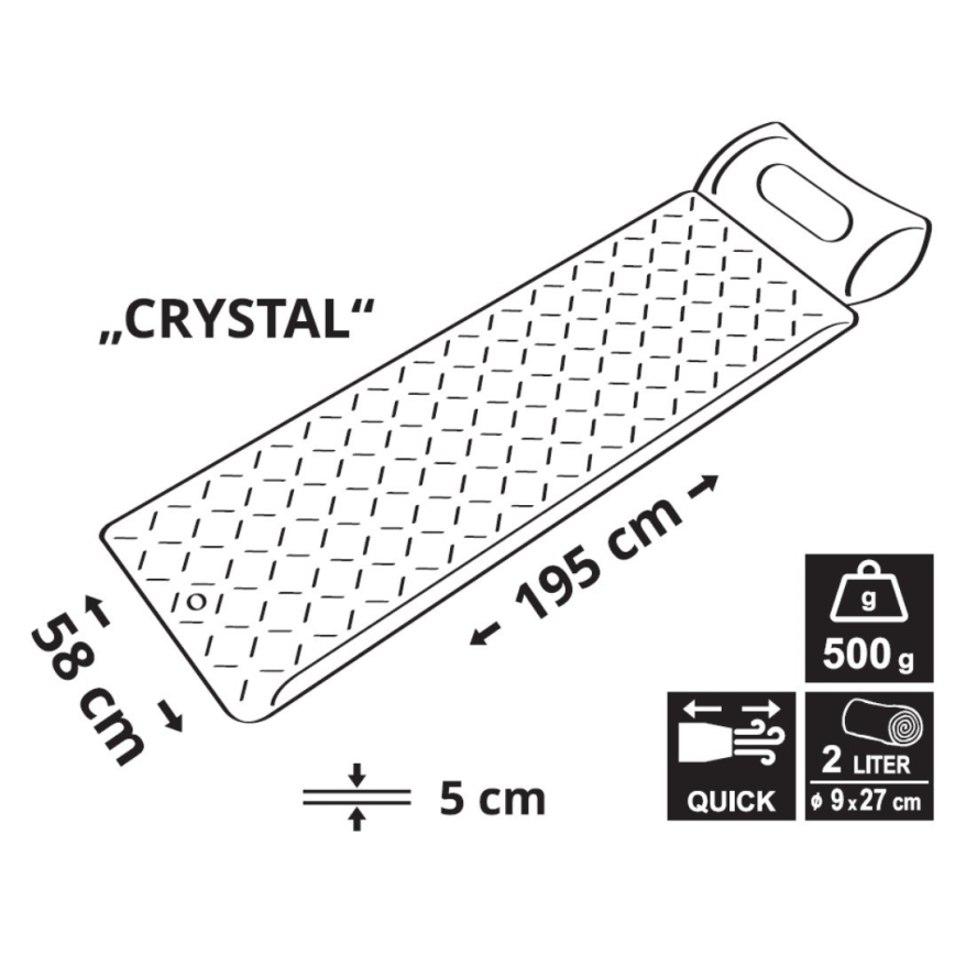 Saltea gonflabilă ultraușoară 500 g gri