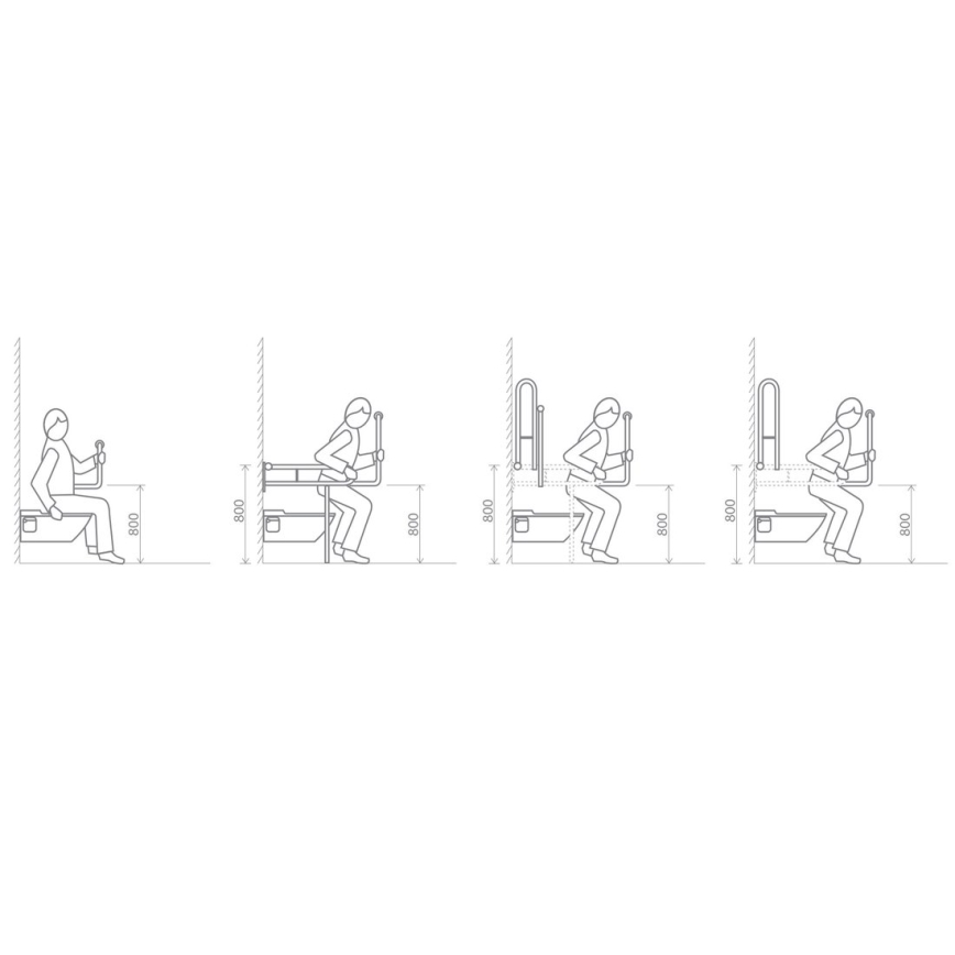 Sapho - Bară de sprijin HELP PROGRAM 80x82 cm, albă