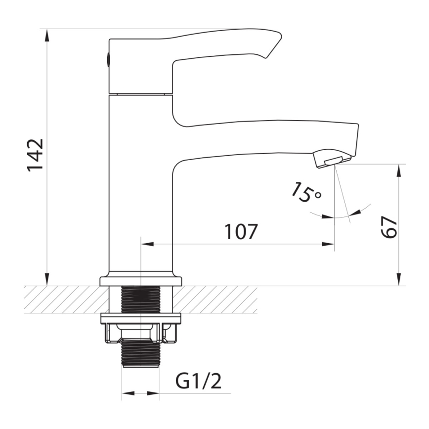Sapho - Baterie lavoar SMALL 14 cm crom lucios