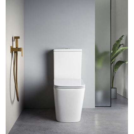 Sapho - Baterie pentru bideu cu duș pentru montaj în perete CUBEMIX, auriu mat
