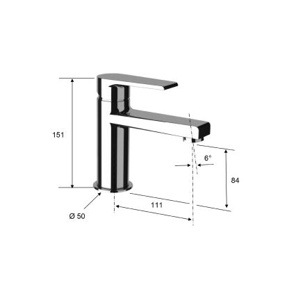 Sapho - Baterie pentru lavoar KAI, 15 cm, crom lucios