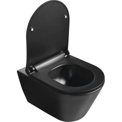 Sapho - Capac WC AVVA SLIM cu închidere lentă, negru mat