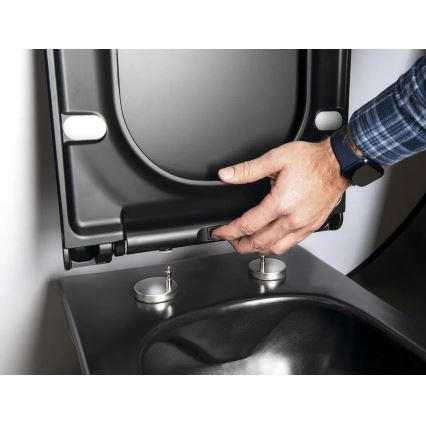 Sapho - Capac WC AVVA SLIM cu închidere lentă, negru mat