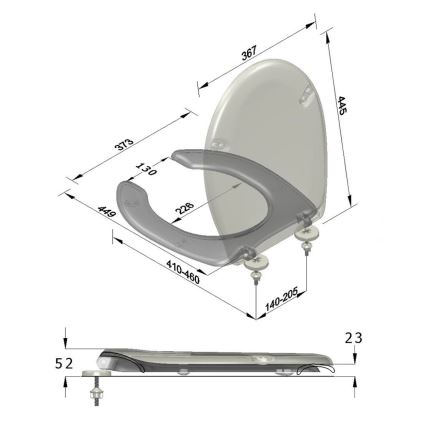 Sapho - Capac WC pentru persoane cu dizabilități alb/duroplast