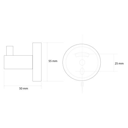 Sapho - Cârlig de perete X-ROUND 5,5 x 5 cm, auriu
