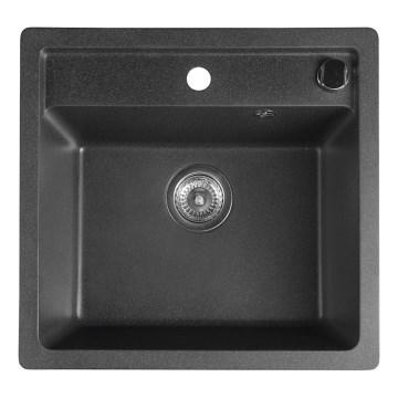 Sapho - Chiuvetă de bucătărie 53x50 cm granit/negru