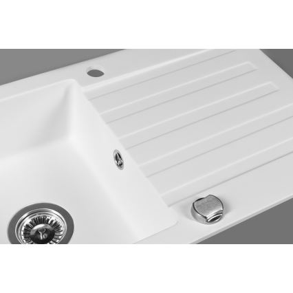 Sapho - Chiuvetă de bucătărie 78 x 44 cm, din granit, alb