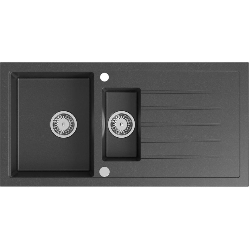 Sapho - Chiuvetă de bucătărie din granit 100 x 50 cm, neagră