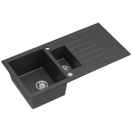 Sapho - Chiuvetă de bucătărie din granit 100 x 50 cm, neagră