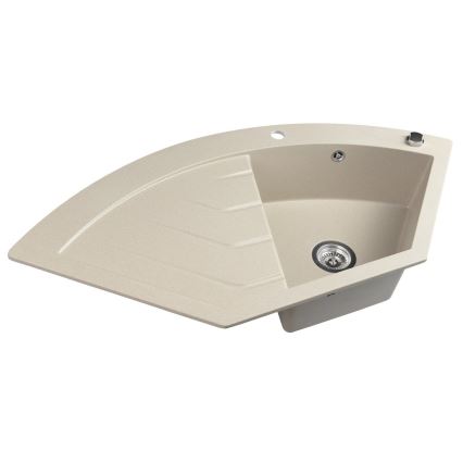 Sapho - Chiuvetă de colț pentru bucătărie 114x57,5 cm granit/bej