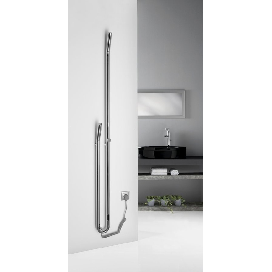 Sapho - DUOPASSO uscător electric pentru prosoape cu temporizator, 45W, 170 x 12 cm, crom lucios
