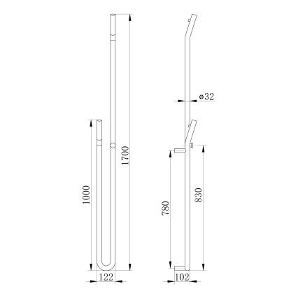 Sapho - DUOPASSO uscător electric pentru prosoape cu temporizator, 45W, 170 x 12 cm, crom lucios