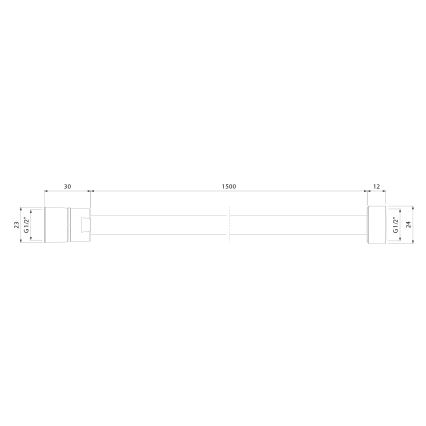 Sapho - Furtun de duș POWERFLEX 150 cm negru mat