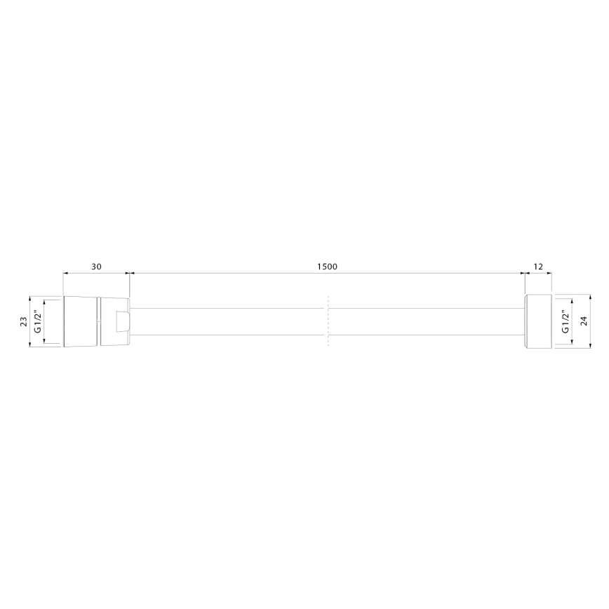 Sapho - Furtun de duș POWERFLEX 150 cm negru mat