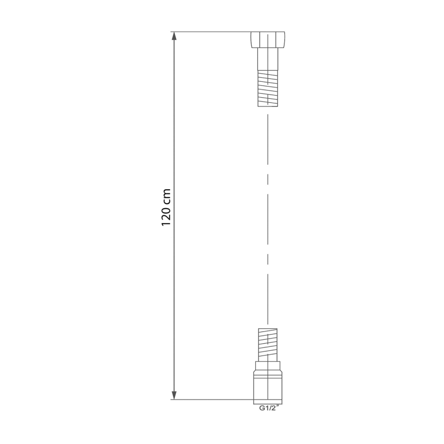 Sapho - Furtun de duș SOFTFLEX 120 cm argintiu metalizat