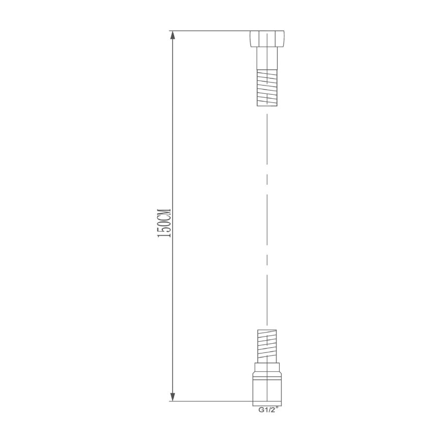 Sapho - Furtun de duș SOFTFLEX, 150 cm, argintiu