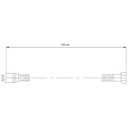 Sapho - Furtun de duș SOFTFLEX 150 cm, negru mat
