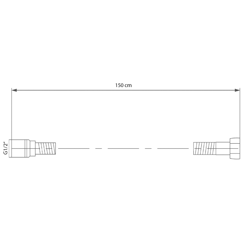 Sapho - Furtun de duș SOFTFLEX 150 cm, negru mat