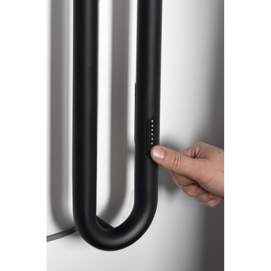 Sapho - Uscător electric pentru prosoape DUOPASSO cu temporizator, 45 W, 170 x 12 cm, negru mat