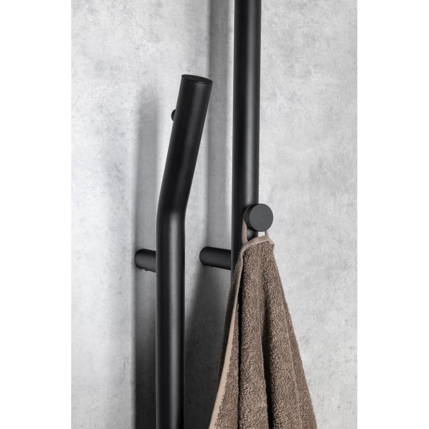 Sapho - Uscător electric pentru prosoape DUOPASSO cu temporizator, 45 W, 170 x 12 cm, negru mat